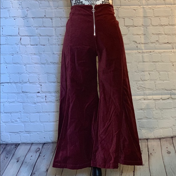 NEW CODE X MODE Velveteen Burgundy Pants (S) - Picture 3 of 6